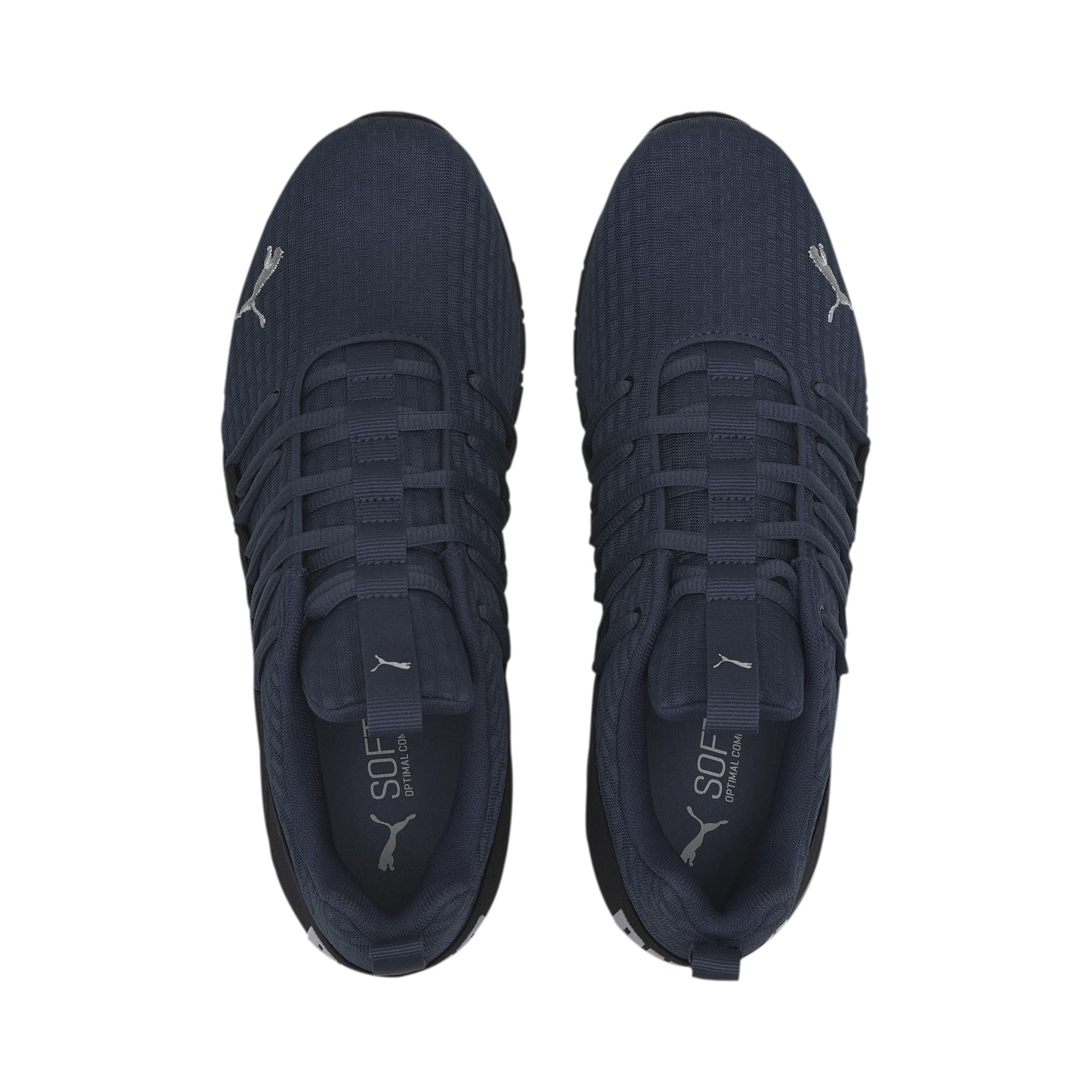 PUMA Men’s Axelion Block Road Running Shoes Blue Size UK 9